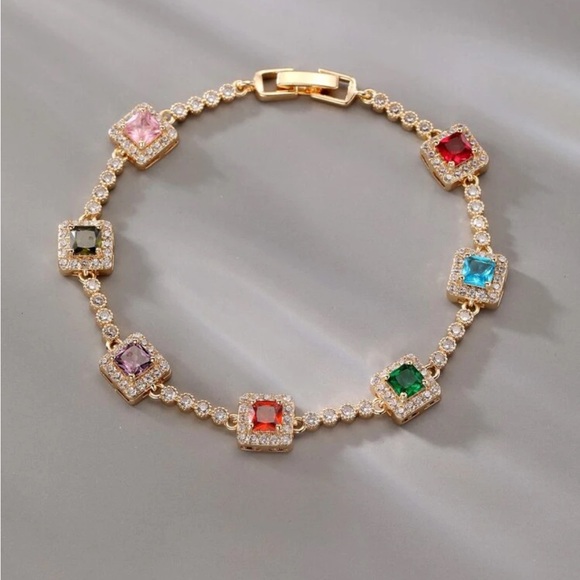 Elegant Multi-Color Gemstone Bracelet - Picture 4 of 5